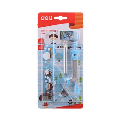 Deli Student Ruler Compass Set Blue 