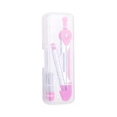Deli Compass With Lead Pencil (Pink) 