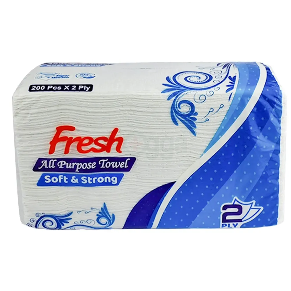 Fresh All Purpose Towel Soft & strong Tissue (200 Pcs * 2 Ply)