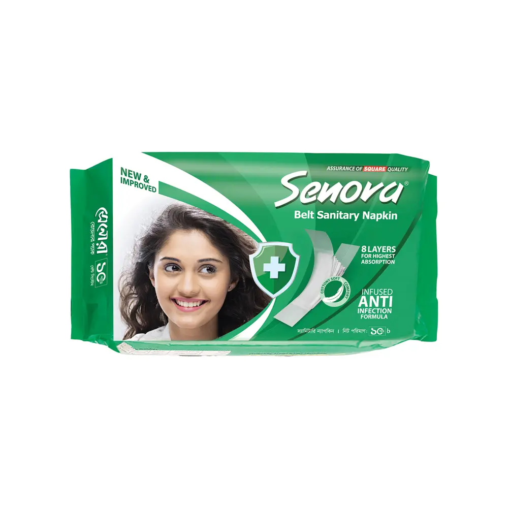 Square - Senora anti infection sanitary napkin - Belt - ( 10 pad )