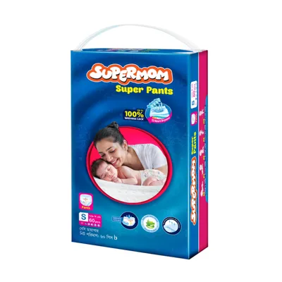 Square - Supermom - Super Pants (Maximum-8kg) (S - 60pcs)